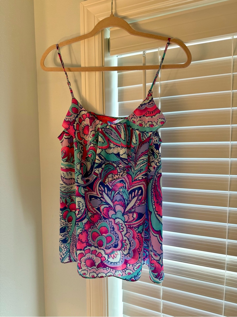 Lilly Pulitzer Paisley Ruffle Cami - Pink & Teal